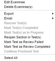 Exam Status Table