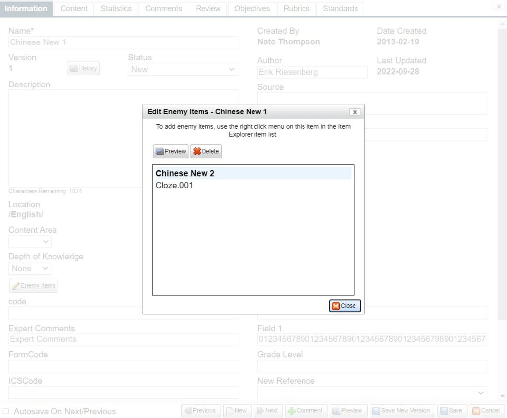 FT Info Tab Dialog