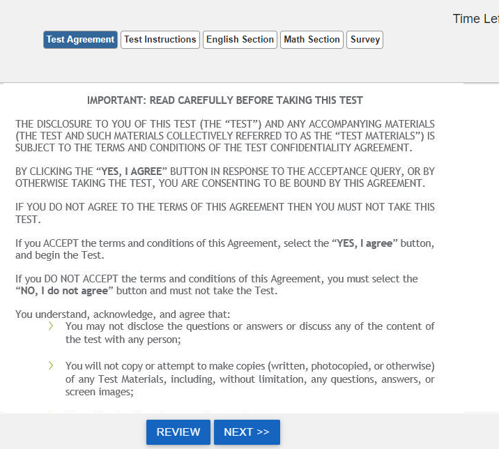 Figure 7.7 First Item in a Test - Delivering Online Tests