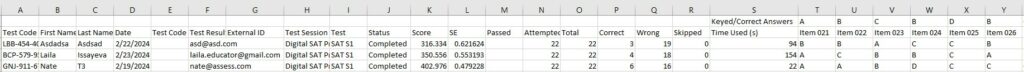 Raw Response Data Export (CSV) - Reporting Data