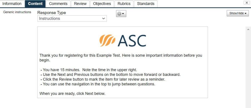 Instructions - Author View
