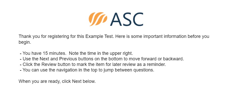 Instructions - Student View